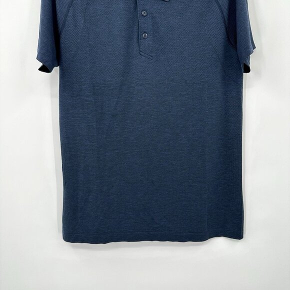LULULEMON short sleeve polo shirt golf outdoor knit business casual blue SMALL - Picture 3 of 6